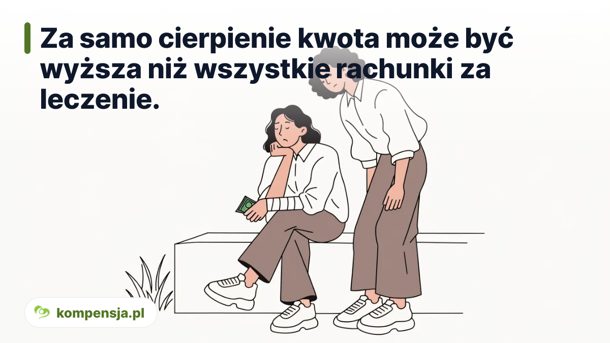Za samo cierpienie kwota może być wyższa niż wszystkie rachunki za leczenie.