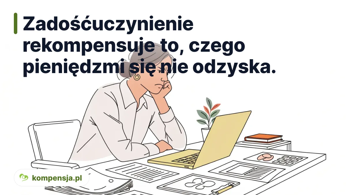 Zadośćuczynienie rekompensuje to, czego pieniędzmi się nie odzyska. - Zadośćuczynienie za doznaną krzywdę