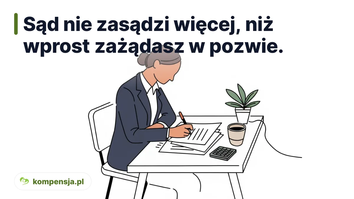 Sąd nie zasądzi więcej, niż wprost zażądasz w pozwie. - jak sporządzić pozew w sporze o odszkodowanie