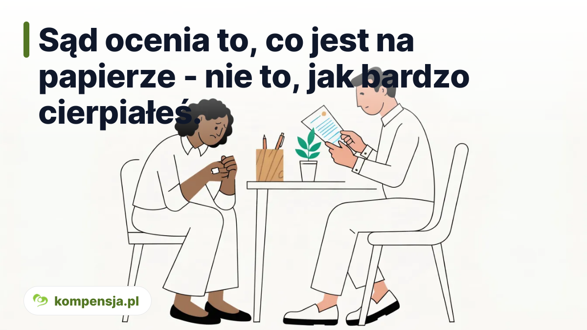 Sąd ocenia to, co jest na papierze - nie to, jak bardzo cierpiałeś. - dokumentacja medyczna w procesie odszkodowawczym