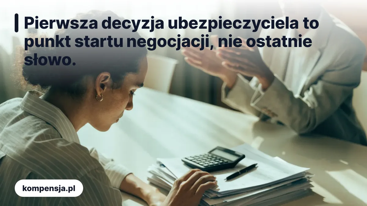 Pierwsza decyzja ubezpieczyciela to punkt startu negocjacji, nie ostatnie słowo.