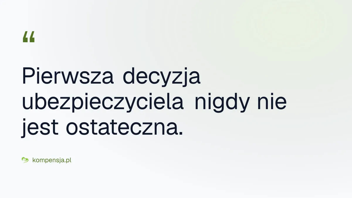 Pierwsza decyzja ubezpieczyciela nigdy nie jest ostateczna. - jakie są pułapki przy odszkodowaniach od właściciela