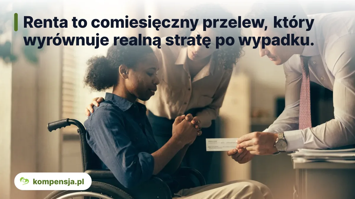 Renta to comiesięczny przelew, który wyrównuje realną stratę po wypadku.